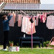 Снимка на Външен простор Brabantia Lift-O-Matic 50m, метален шип за вкопаване, калъф и торба с щипки, Spring Pink